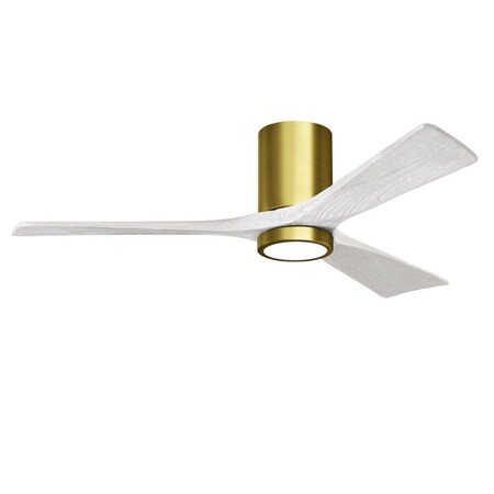 Matthews Fan Co Brushed Brass Ceiling Fan IR3HLK-BRBR-MWH-52